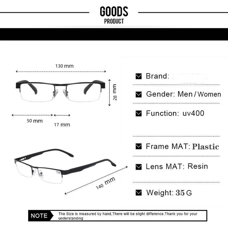 Lunettes de lecture en métal pour hommes et femmes, verres d'hypermétropie d'affaires de haute qualité