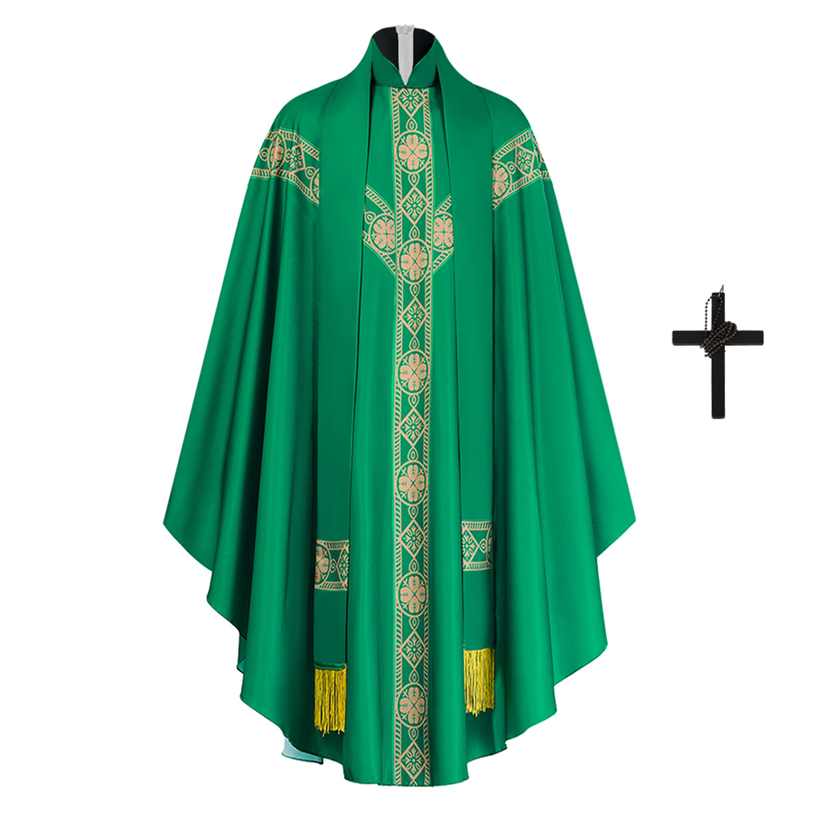 Halloween prêtre Cosplay célébrité chasuble église catholique père masse vestiments Robe avec gland clergé Robe pour hommes Costume