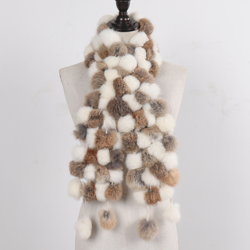 Écharpe chaude d'hiver pour femme en vraie fourrure de lapin, promotion exceptionnelle, cache-cou en fourrure de lapin naturelle 2026, écharpes 100 % fourrure véritable pour femme, vente en gros et au détail
