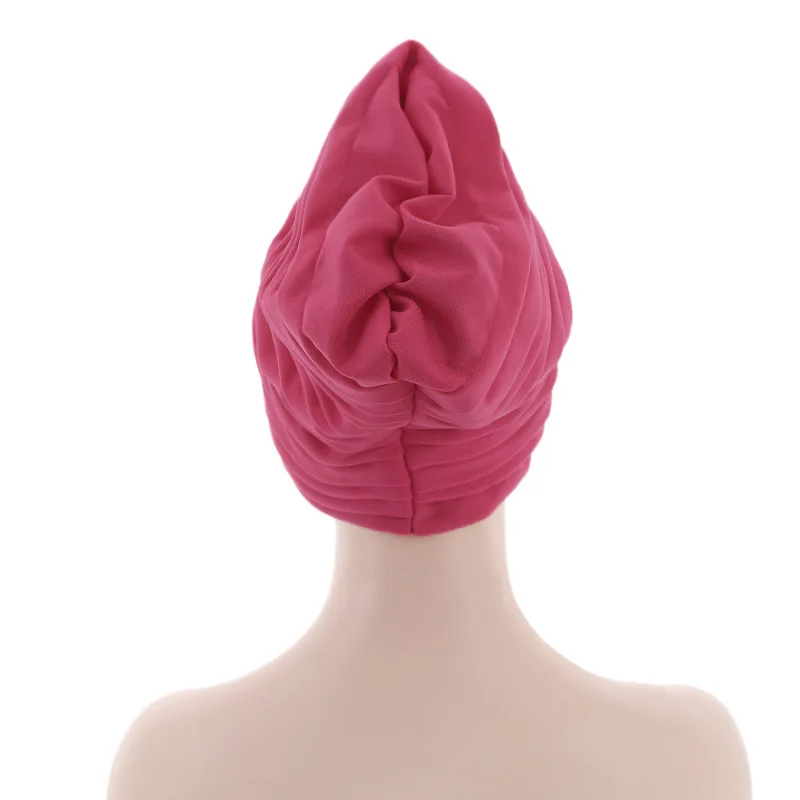 Turban Plissé pour Femme Africaine, Hijab Musulman, Bonnet de Mode, Nouveauté