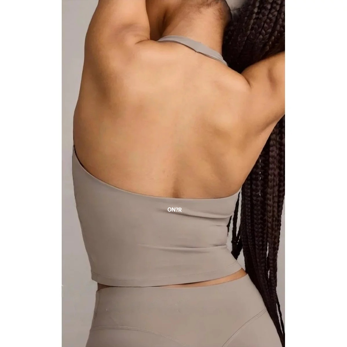 Ensemble Athlétique Assorti : Crop Top Sportif Halter Col V Dos Nu et Pantalon Taille Haute Ample Respirant Extensible pour Gym, Yoga et Fitness