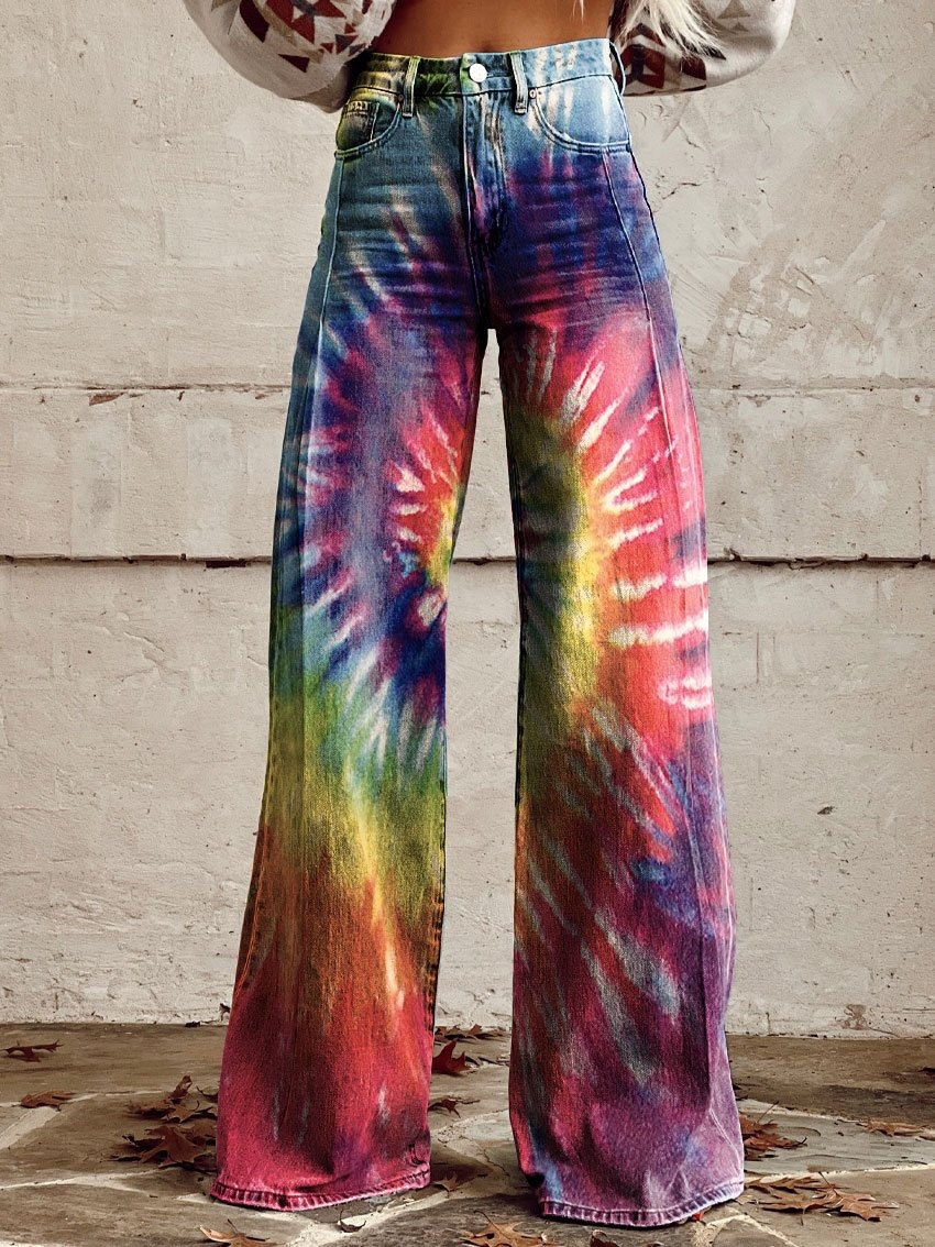 Pantalon en Faux Denim pour femmes, décontracté, tendance, élégant, coupe ample, taille haute