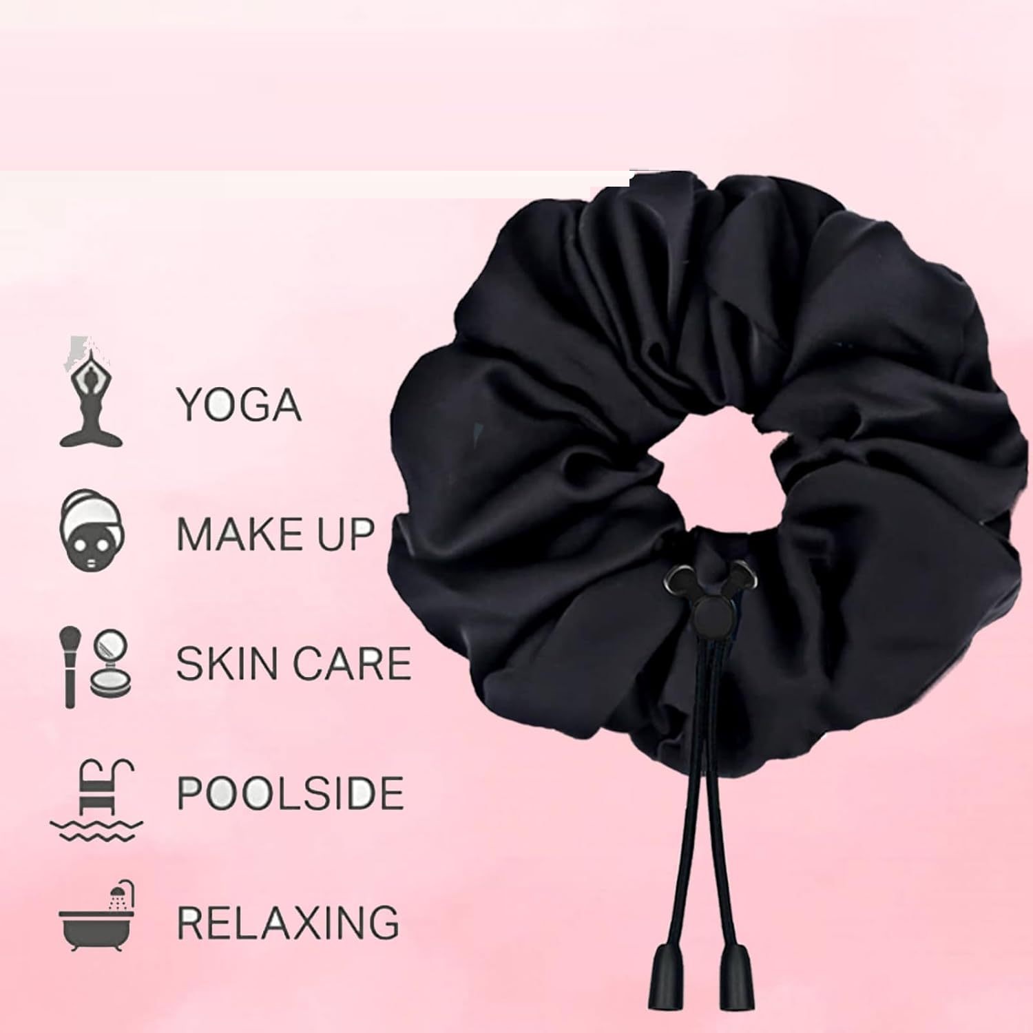 Bandeau surdimensionné réglable avec mousse africaine satinée adapté aux coiffures épaisses et bouclées