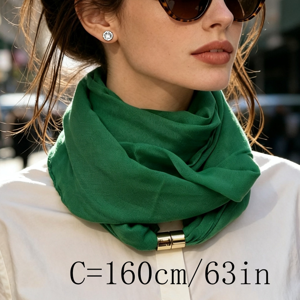 1 pièce d'écharpe légère et respirante de couleur unie, écharpe minimaliste élégante pour le cou, idéale pour le printemps, l'automne et l'hiver, pour les trajets quotidiens.