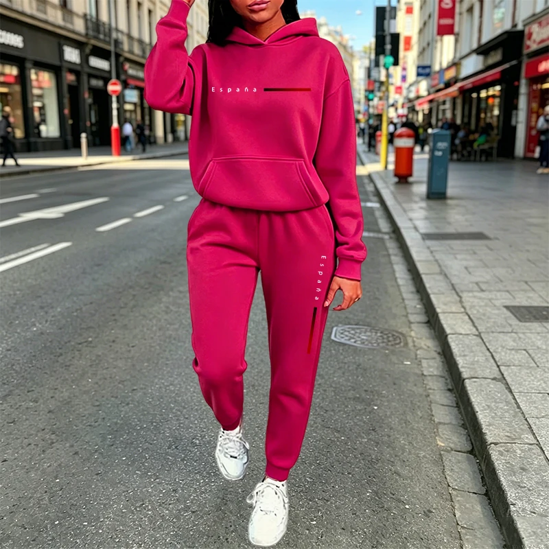 Vêtements pour femmes automne-hiver, ensembles de 2 pièces, sweat-shirts à capuche décontractés, tenues de sport, jogging, vêtements de sport, ensembles de pantalons pour femmes tendance