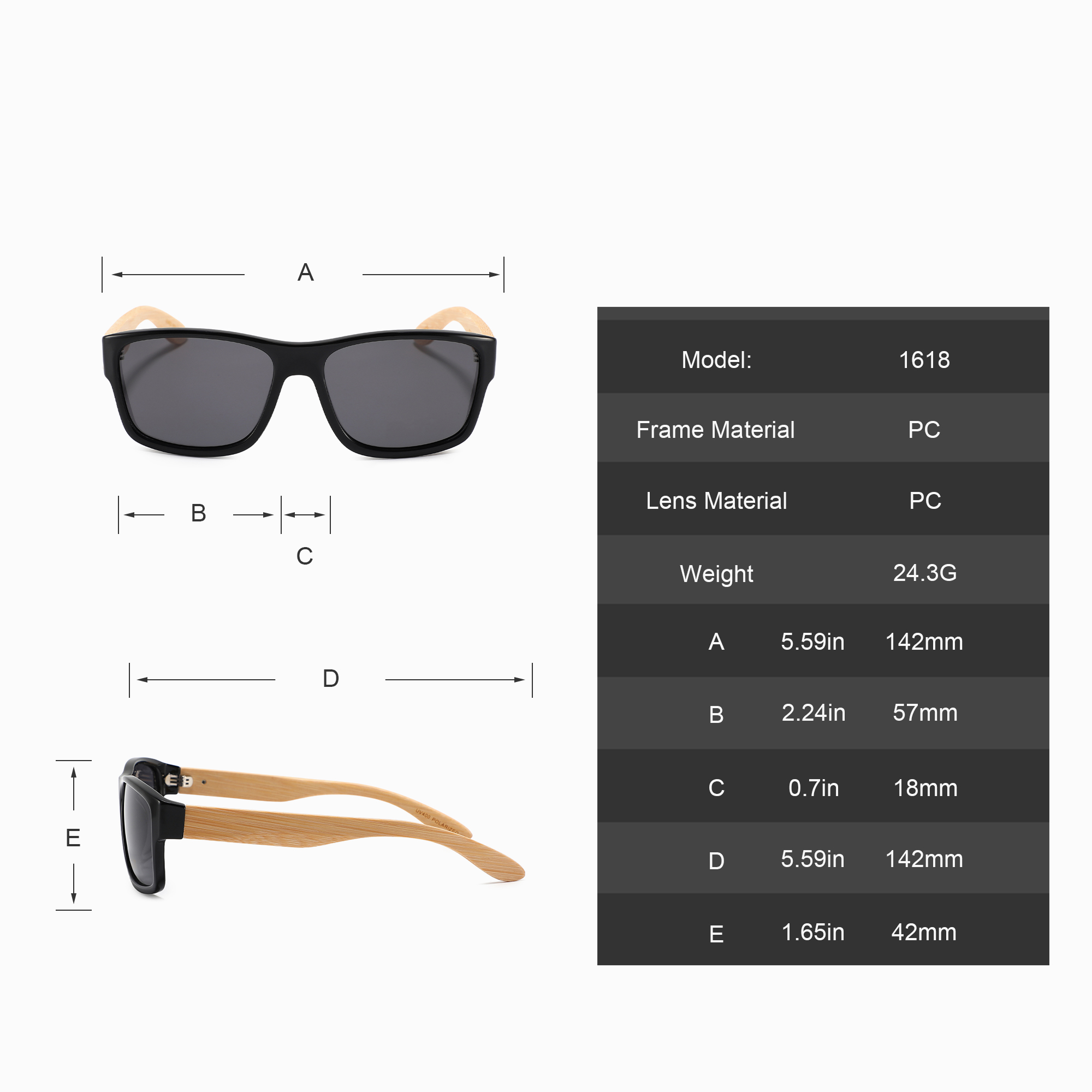 Lunettes de soleil en bambou écologiques pour un style de vie en plein air, polarisées UV400, décontractées, pour les voyages, la plage, unisexes, légères