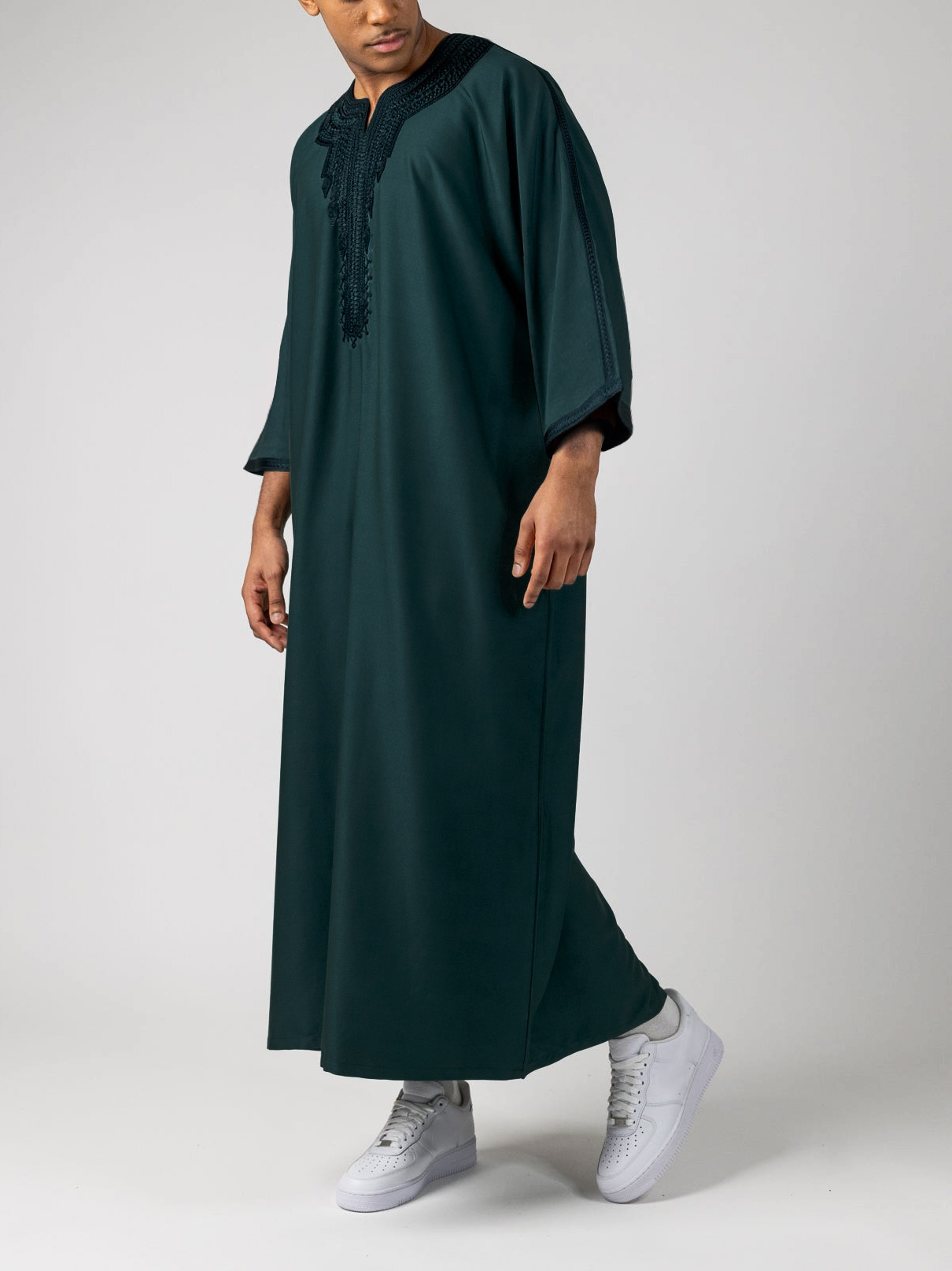 Gandoura-Robe traditionnelle brodée pour homme, vêtement musulman marocain, pour le Ramadan, abaya, 2024