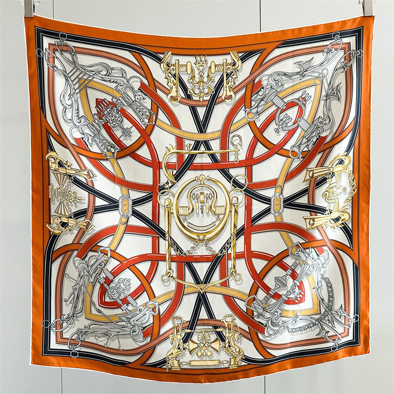 Grande écharpe carrée 100 % soie imprimée 2026 pour femme, châle, ceinture, foulard, hijab pour cheveux