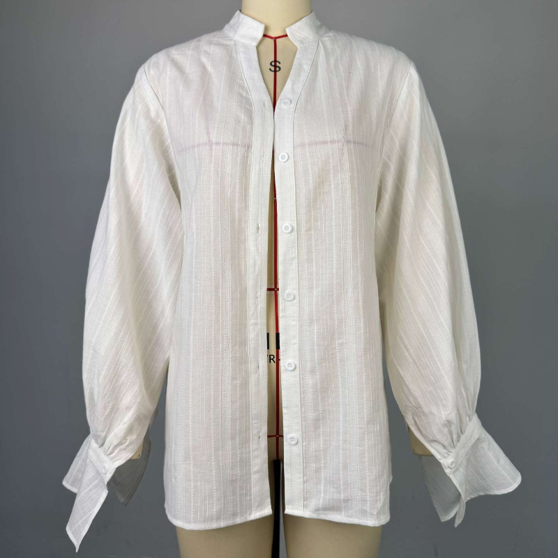 Mode chemises blanches femmes à manches longues surdimensionné Blouse 2025 nouveau printemps été Tops basiques coton Chic chemise pour les femmes
