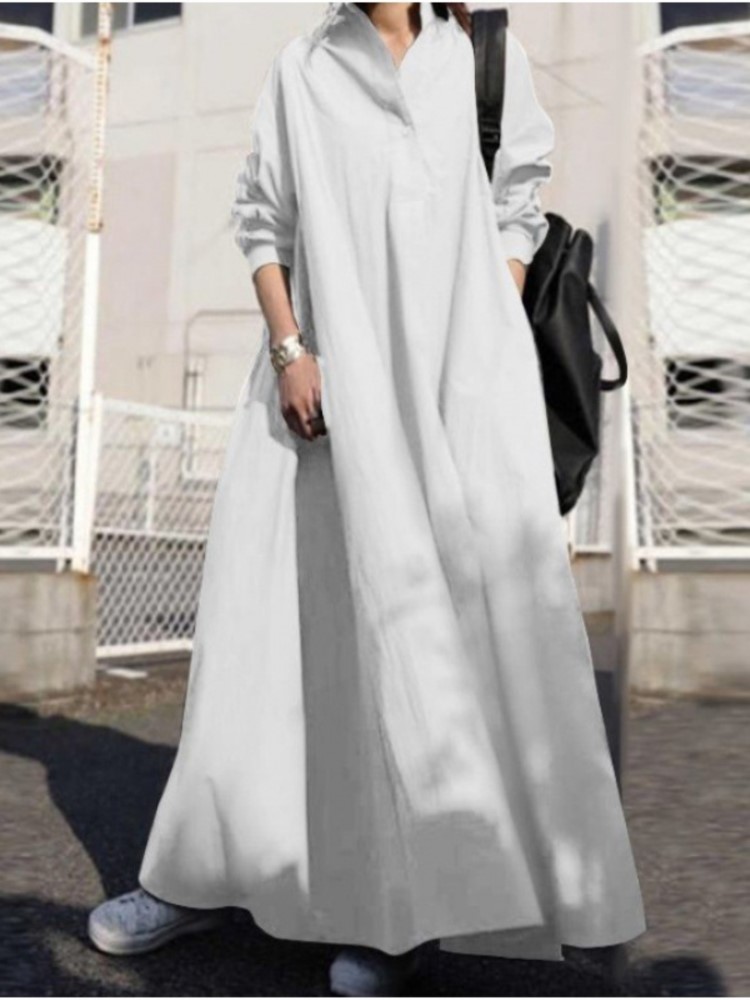 Robe ample décontractée pour femmes, mode solide, manches longues, pull, robes de vacances, bureau, vêtements de printemps