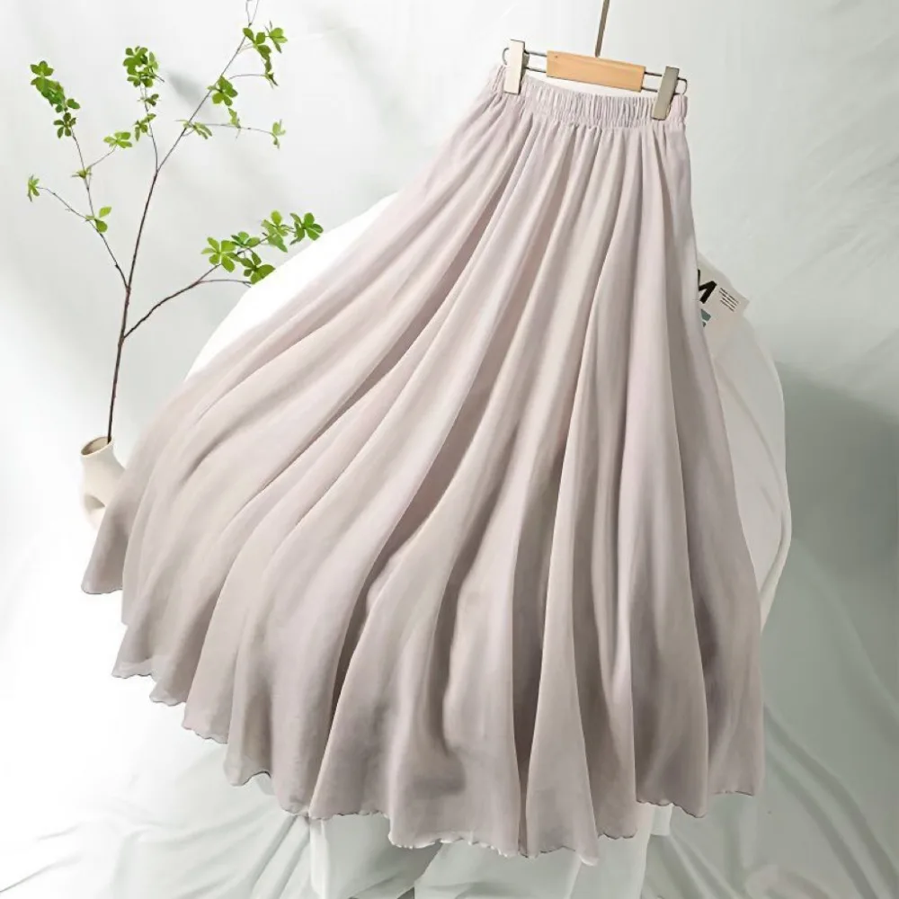 Jupes longues en lin et coton pour femmes, style Y2k, taille élastique, plissées, maxi, plage, bohème, vintage, été, Faldas Saia Harajuku