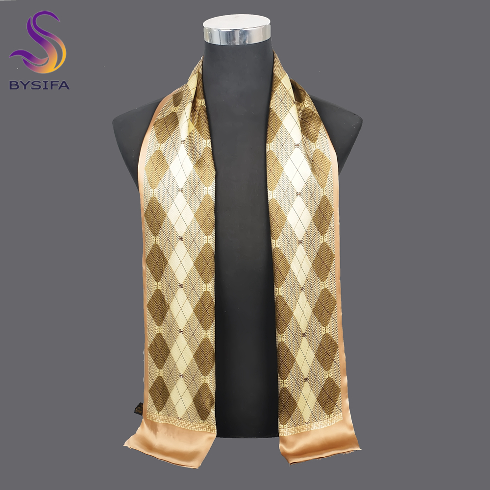 [BYSIFA] nouveau bleu marine hommes foulard en soie imprimé silencieux hiver marque mode foulards 100% Pure soie mâle noir longues écharpes cravate