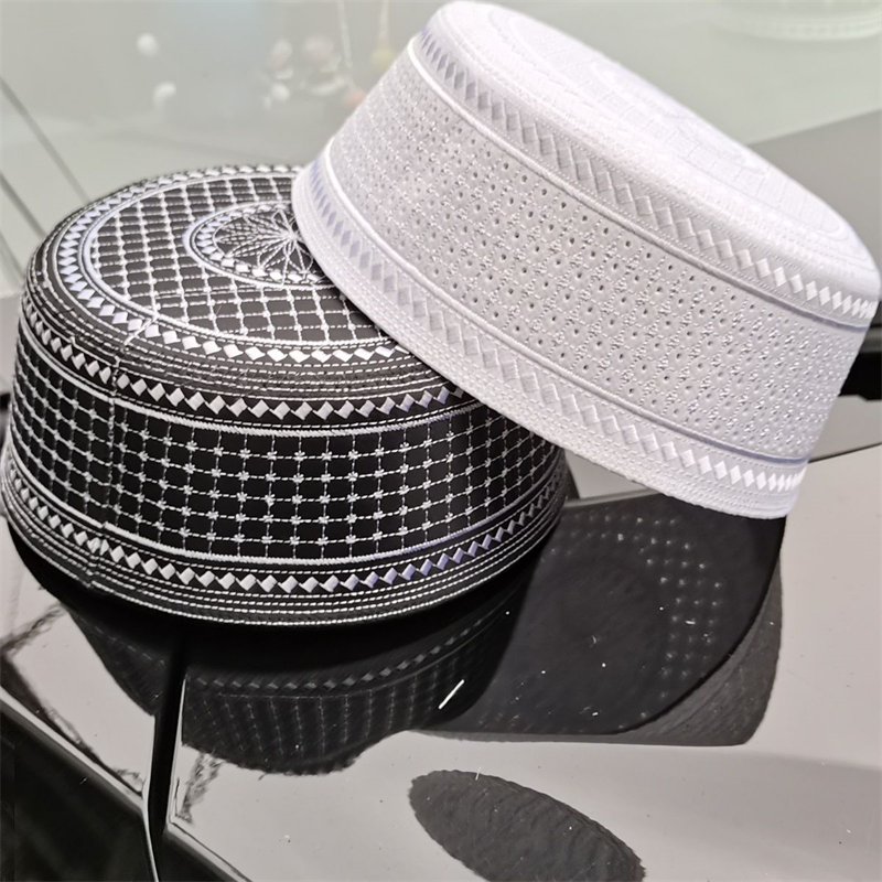 Chapeaux musulmans pour hommes, chapeau de prière, Kufi, Kippa islamique, Hijab, Turban saoudien, Turban juif, broderie, fête