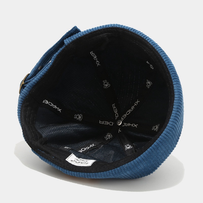 Bonnet chapeaux sans bords pour hommes femmes velours côtelé dôme réglable Vintage couleur unie unisexe hiver printemps automne