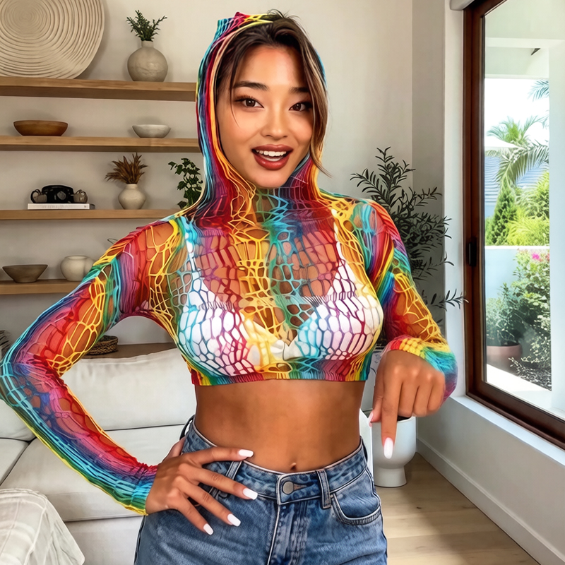Robe de plage moulante d'été pour femme, style cache-maillot, ajourée, en résille transparente, sans sous-vêtements, pour festival de musique, maillot de bain