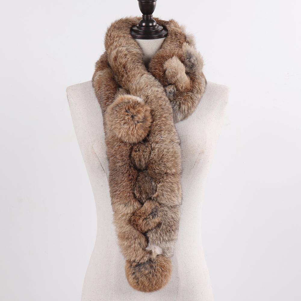 Nouvelle marque dame 100% naturel lapin fourrure écharpe femmes hiver épais chaud réel fourrure foulard russie femme en plein air fourrure foulards