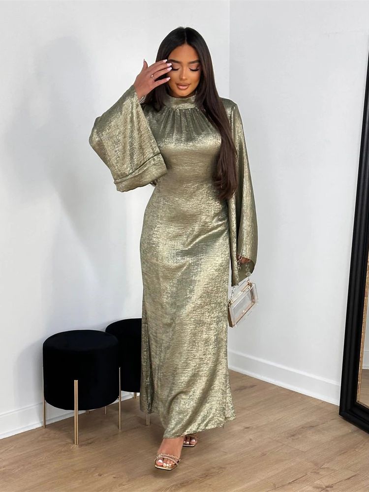 Satin brillant Abaya dubaï luxe 2025 musulman Islam Abayas pour femmes caftan robe Kebaya Caftan Marocain Femme robes Musulmanes