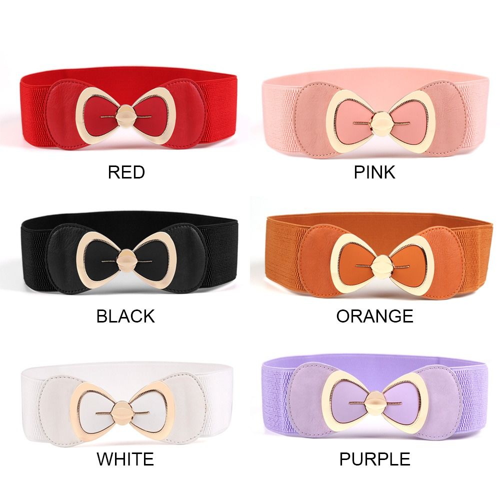 Ceinture large élastique pour femme, boucles avec nœuds, extensible, ceinture pour femme, jean habillé