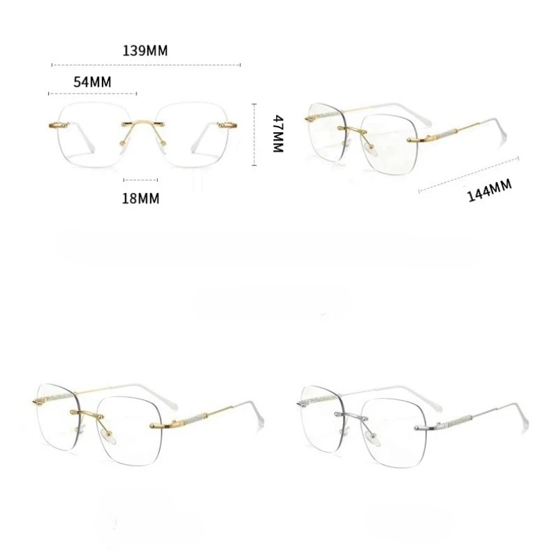 Lunettes de lecture photochromiques sans cadre à la mode pour femmes, lunettes ultra légères et anti-lumière bleue haute définition pour jeunes