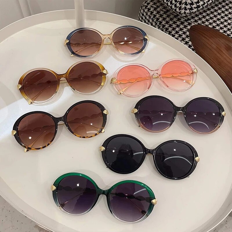 Lunettes de soleil rondes rétro pour femmes, monture vintage tendance, de luxe, pour hommes, de marque, de créateur, protection oculaire