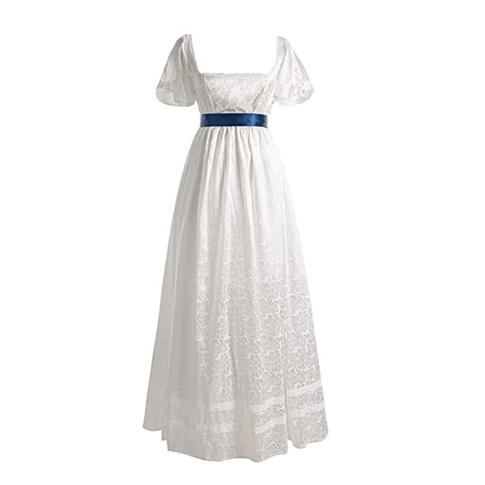 Femmes médiévales Corset victorien femmes Vintage col carré robe longue blanc Kate Sharma régence robe époque de la guerre civile robe