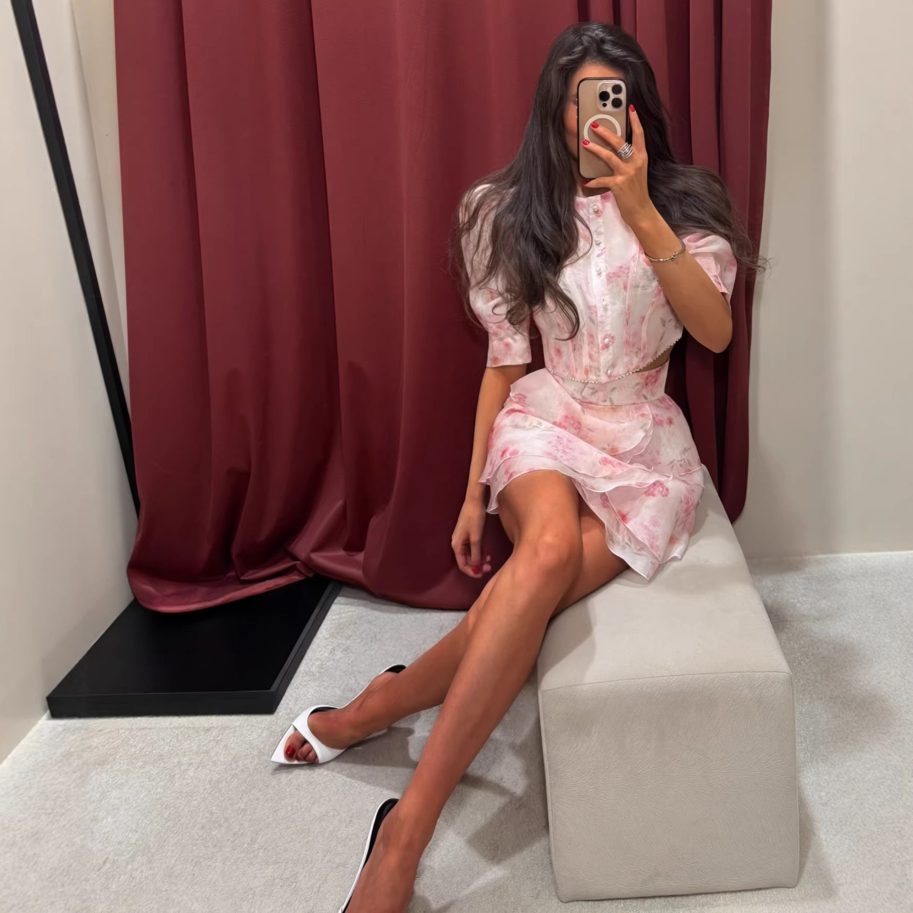 Ensemble 2 Pièces Imprimé Femme : Haut Rétro à Manches Bouffantes et Col Rond, Jupe Taille Haute – Collection Été 2026 – Tenue Élégante et Décontractée pour Femme