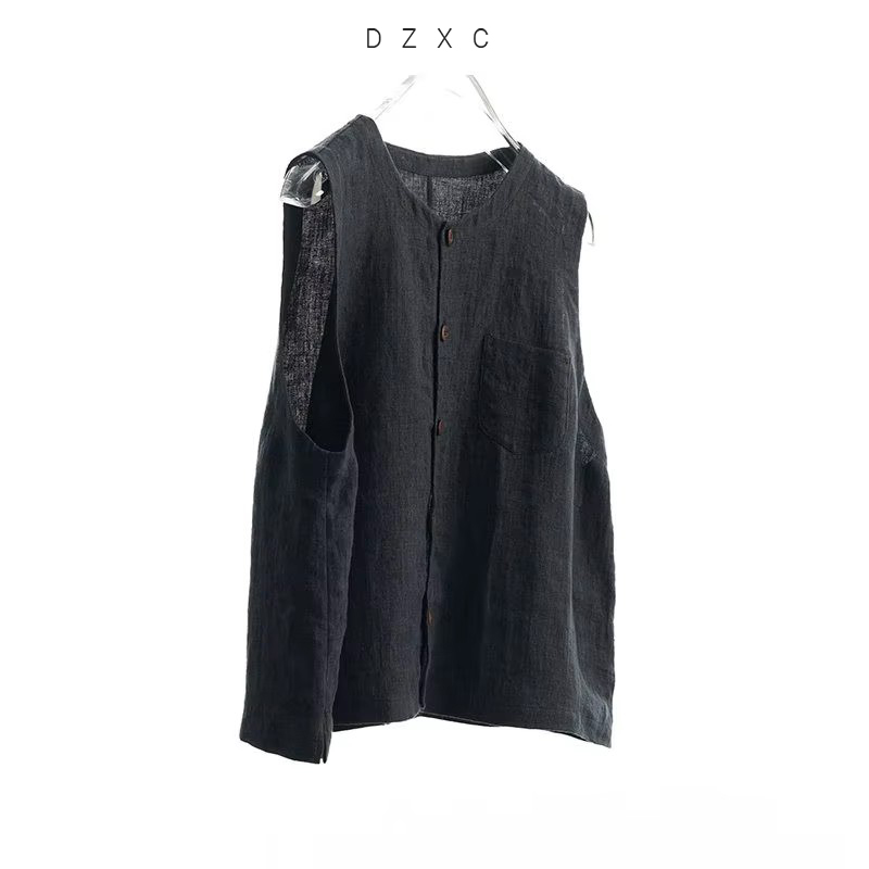 Débardeur assorti 100 % lin pour femme, haut sans manches, vêtements amples grande taille pour femme, style décontracté, été 2026