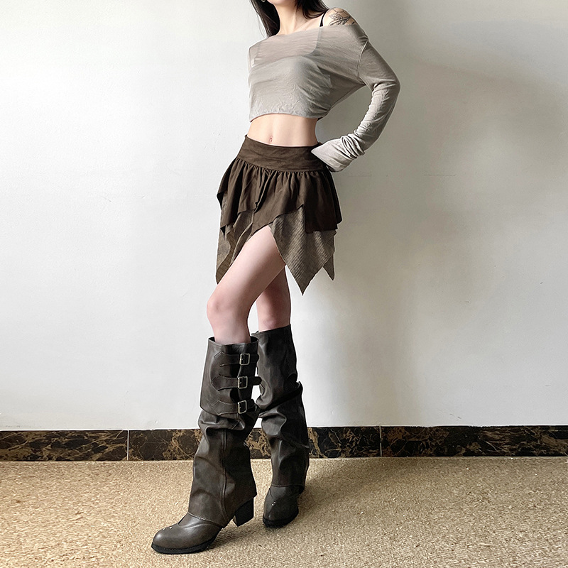 Mini jupes trapèze taille moyenne élastiques pour femmes, ourlet en dentelle vintage des années 90, jupes courtes, Streetwear Kawaii Harajuku