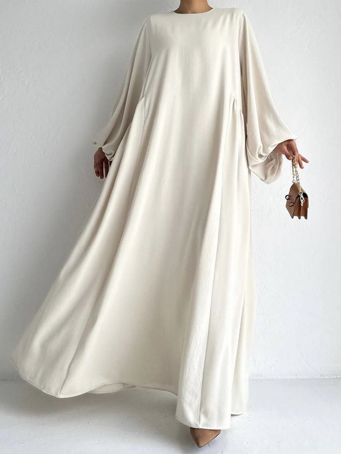Nouvelles femmes robes musulmanes mode Simple solide Abaya Ramadan Caftan élégant femme décontracté plaine Maxi robe robe modeste pour les femmes