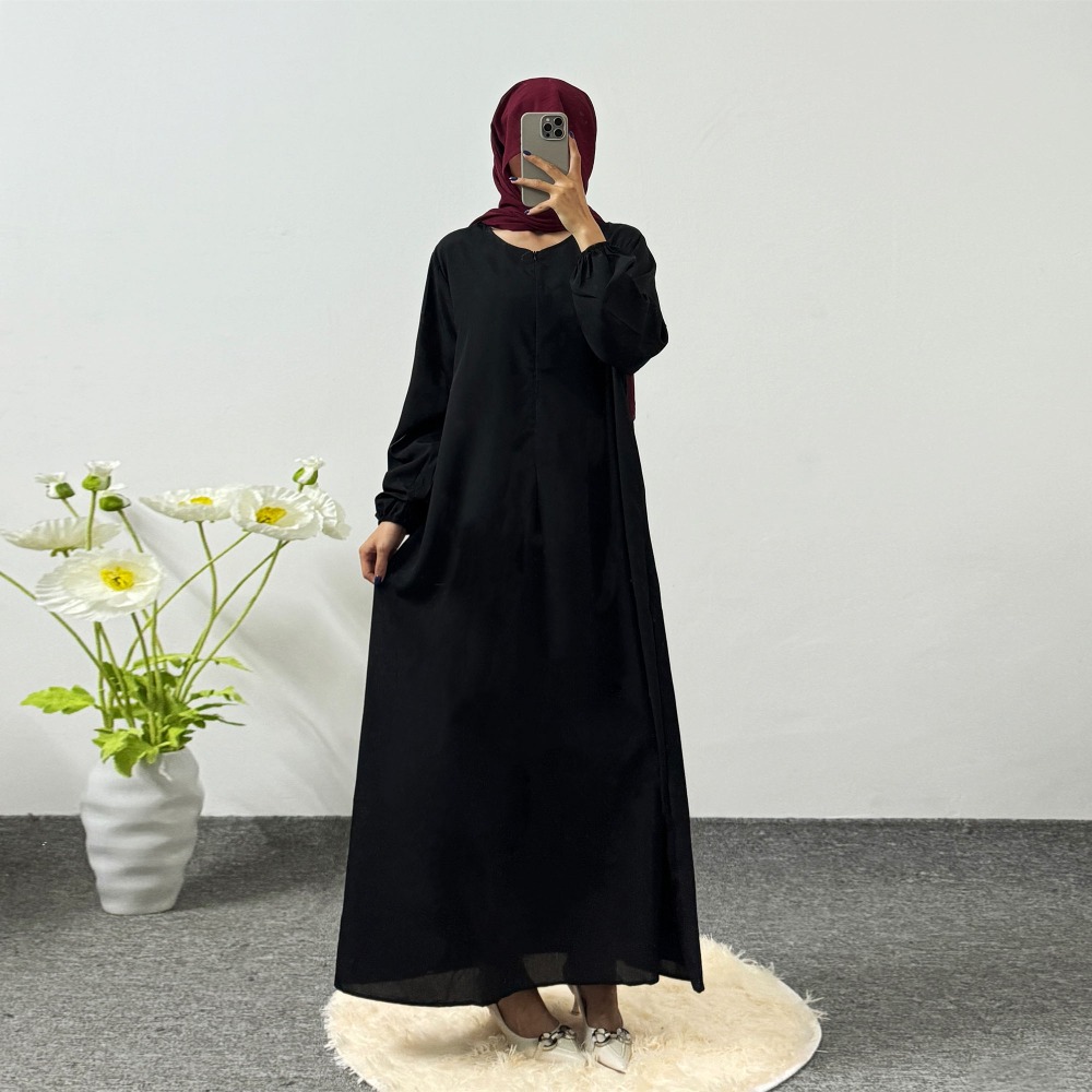 Abayas-Robe longue à manches longues pour femmes musulmanes, robe musulmane modeste, robe de prière décontractée, imprimé floral, Ramadan
