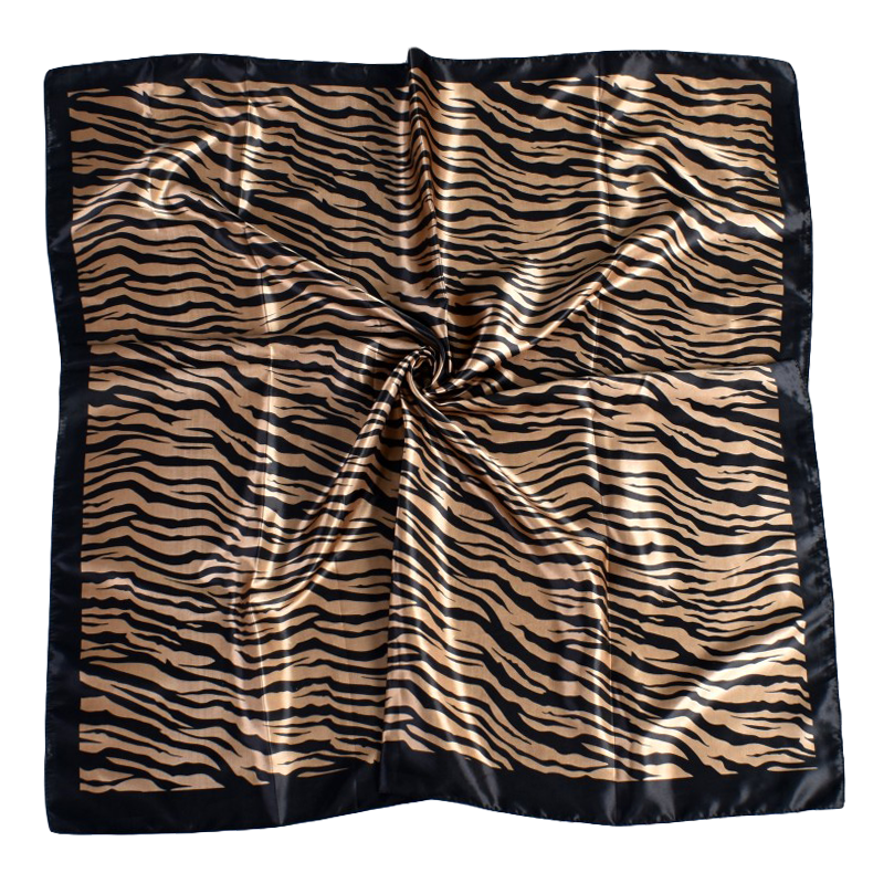 Grand Foulard Carré Simple à Motif Zèbre 18/90 Documents, Mode Européenne et Américaine, en Stock