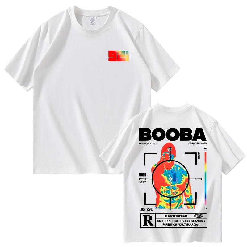 B2O T-shirts hommes mode BOOBA imprimé à manches courtes t-shirt femmes décontracté Harajuku Streetwear t-shirt hauts