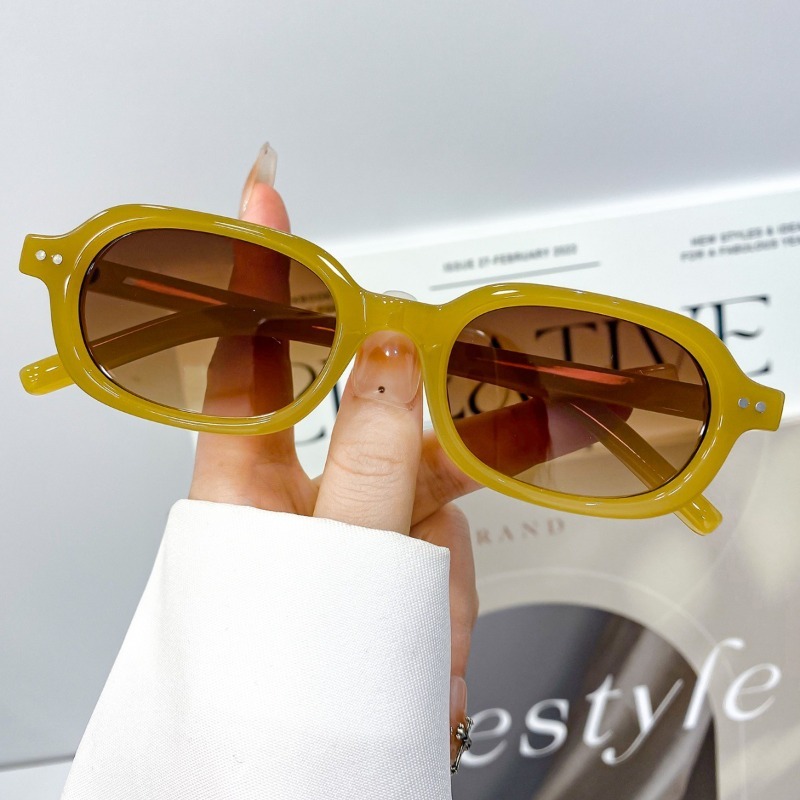 Lunettes de soleil rétro à monture ovale pour hommes et femmes, teinte de couleur fraîche, lunettes colorées unisexes