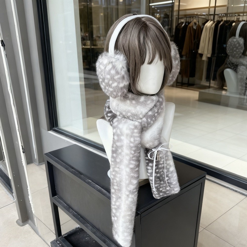Écharpe imprimée cerf Kawaii, coupe-vent, chaudes pour l'hiver, cache-oreilles pliables, cache-cou doux, pour cosplay