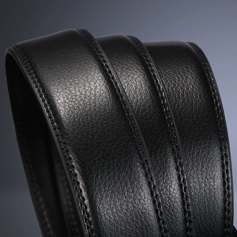 Ceinture pour homme de 3,4 cm de large, avec boucle automatique, corps de ceinture sans tête de boucle, style business décontracté, peut être coupée, ceinture de rechange