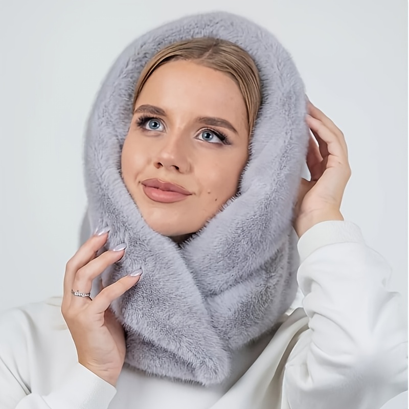 Chapeau en peluche douce pour femmes, écharpe de cou chaude et résistante au froid, Protection des oreilles en plein air, cadeau parfait pour les femmes, hiver