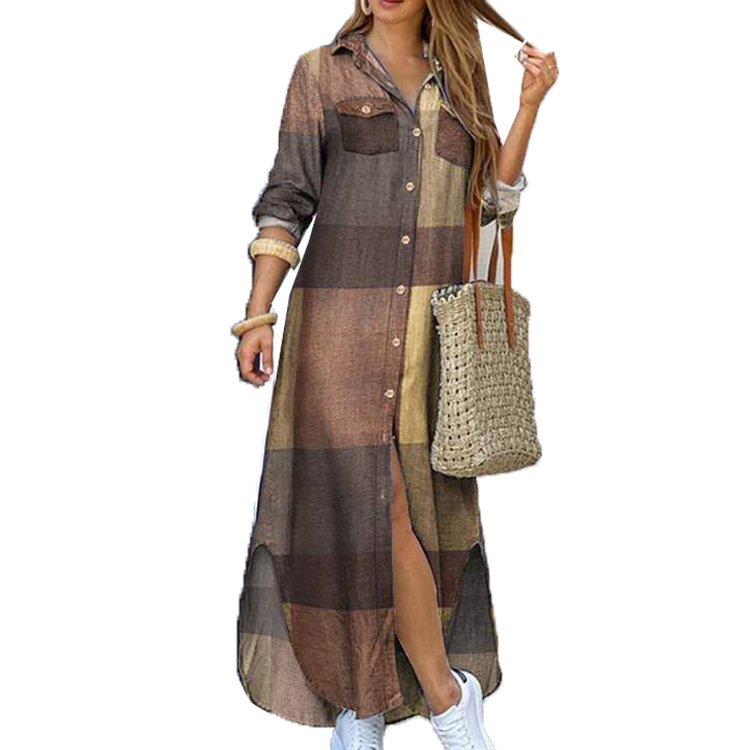 Robes pour femmes 2026 : Nouvelle mode, robe longue sexy à simple boutonnage, col à revers ample, printemps-automne, vêtements pour femmes, vestidos