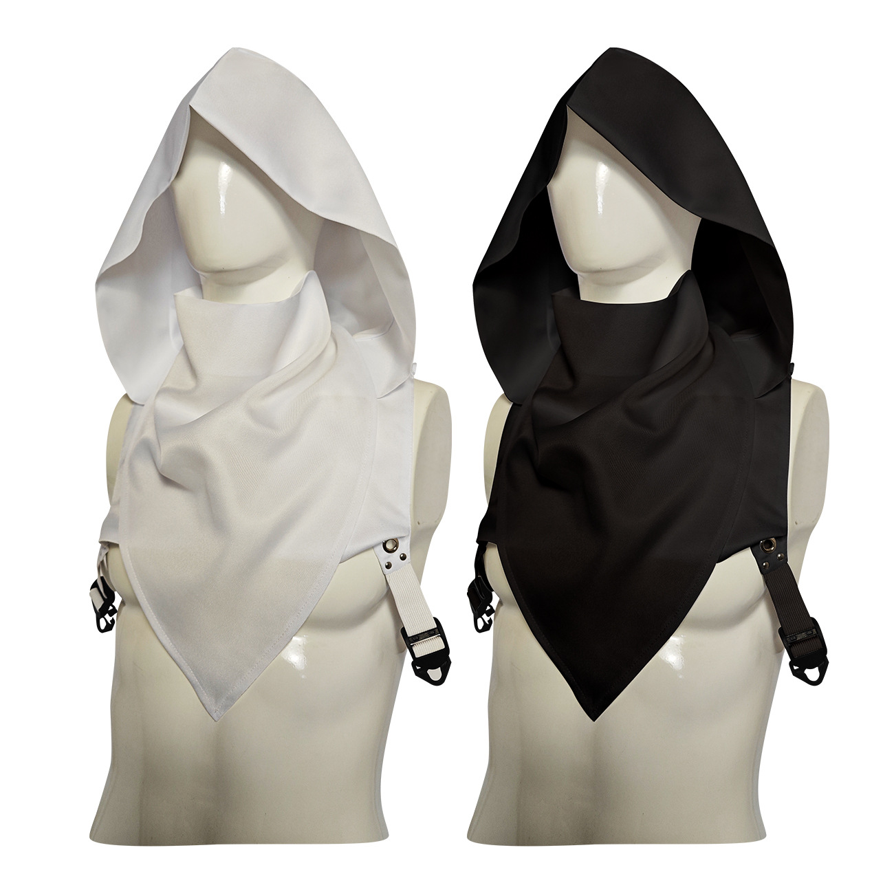 Cape à capuche adulte, costumes cyberpunk, accessoire païen, chapeau tueur médiéval, costume de guerrier et usage quotidien