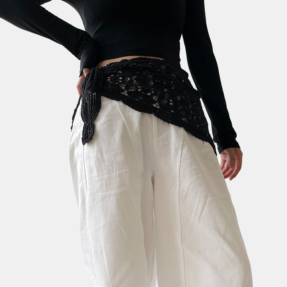 Rétro faux col dentelle châle Cape Cape dentelle Triangle écharpe vêtements décoration blanc hanche écharpe été