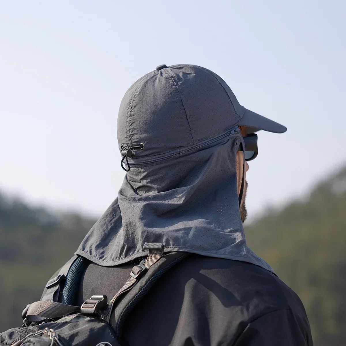Casquette de Baseball pour hommes et femmes, Protection solaire de pêche d'été, séchage rapide, imperméable, détachable, châle, visière de vélo d'extérieur Nasi