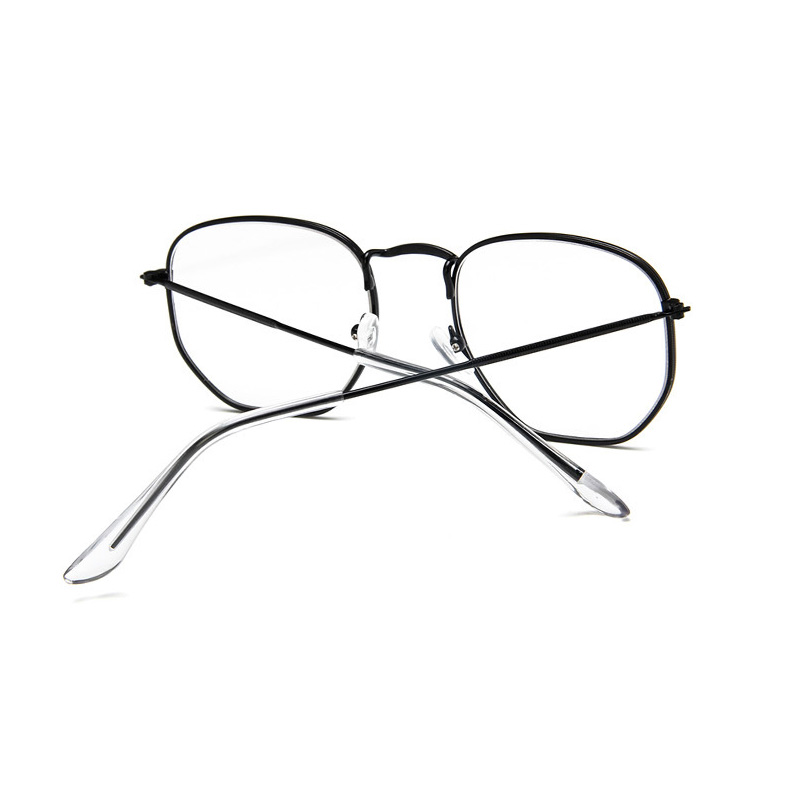 SHONEMES Lunettes Hexagonales Monture Métallique Vintage Polygonal Plaine Lunettes Argent Or Noir pour Hommes Femmes