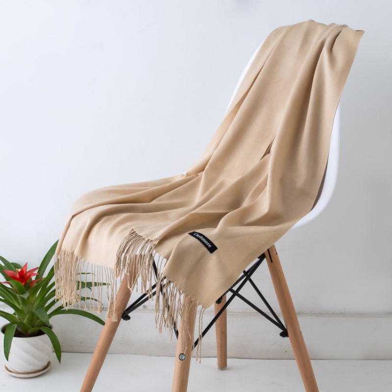 Mode femmes écharpe mince châles couleur unie femmes écharpe hiver Hijabs glands Long cachemire comme Pashmina Hijabs foulards enveloppes