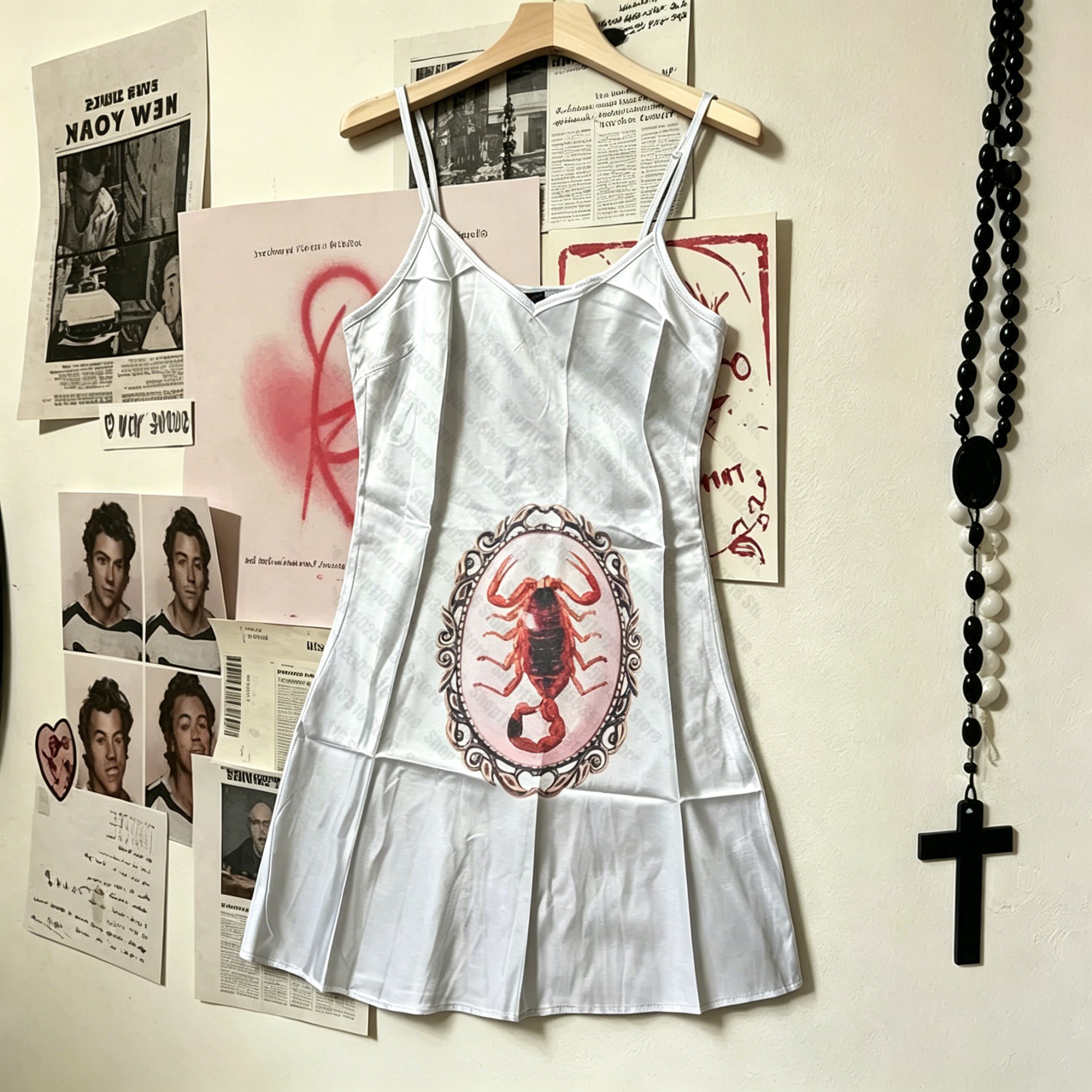 Robes midi pour femmes, robe graphique blanche mini, vêtements gothiques pour femmes, vêtements punk Y2k, vêtements rock Harajuku Emo, robe courte d'été pour fête