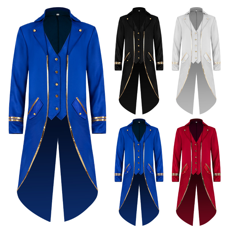 Veste de costume médiévale classique pour homme, style victorien, Renaissance, steampunk, pour Halloween et cosplay