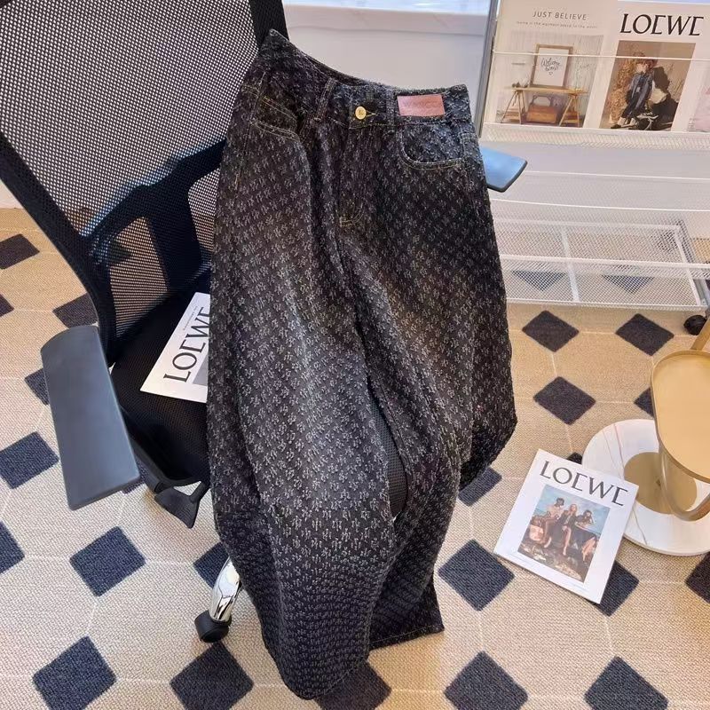 Jean femme printemps été jambe droite jean femmes nouveau Design sens pour les femmes coupe ample taille haute pantalon à jambes larges