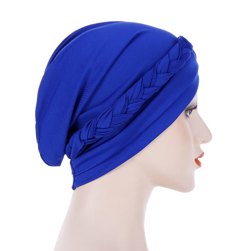 Bonnet turban croix frontale pour femme, pur document, coton tressé, intérieur, hijabs, indien, rond, hijab, sous-écharpe, casquettes, coiffure musulmane