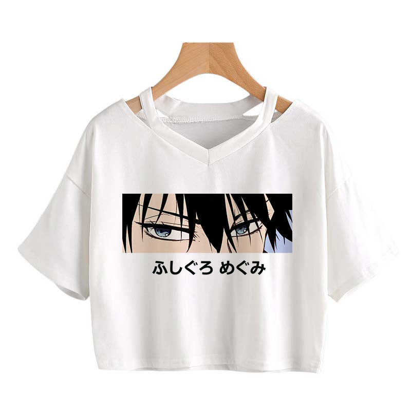 T-shirt imprimé graphique Anime japonais pour femmes, Harajuku, Crop Lomgs, Short At Tee Shirt, Top gothique vintage, Vêtements Y2K, 1500