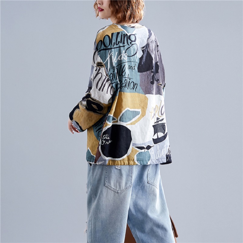 T-shirt ample décontracté en coton style coréen vintage pour femme, collection automne-été 2026