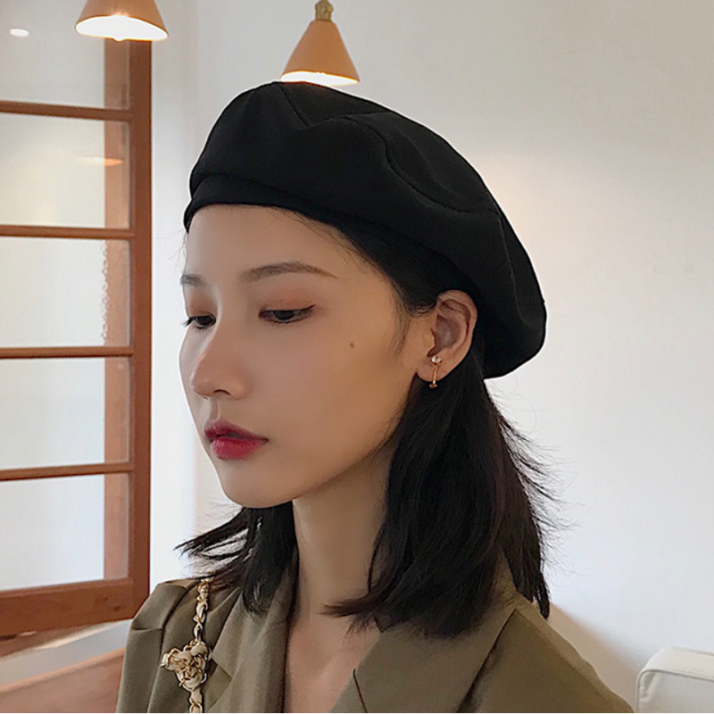 Bérets en coton pour femmes, casquette octogonale vintage française, streetwear d'artiste, chapeau de peintre élégant pour dame, bonnets solides pour fille, document de mode