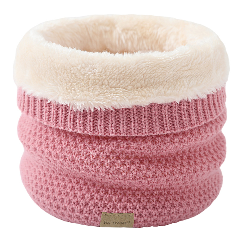 Écharpe en velours avec anneau pour femme, Bandana doux, Tour de cou chaud, Écharpe coupe-vent, Tour de cou, Bandeau de sauna, Monochromatique, Mode hivernale